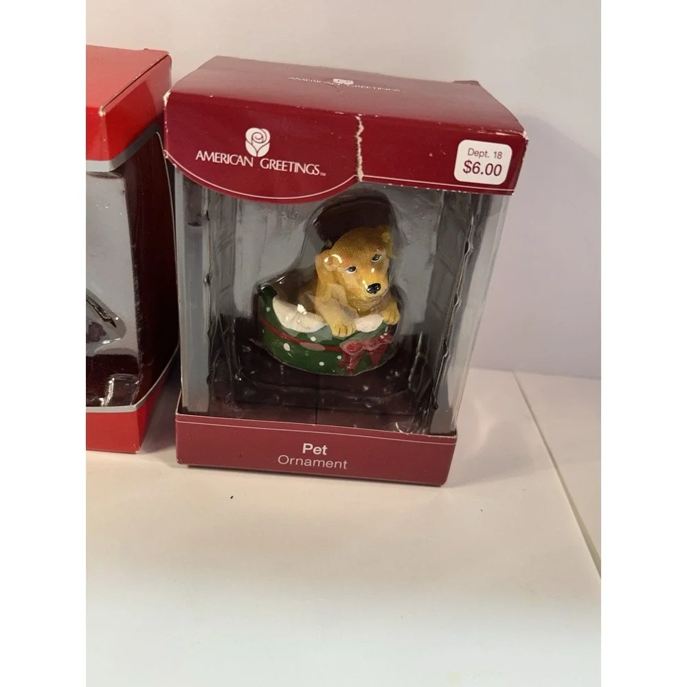 Christmas Ornaments Hallmark American Greetings 3 Penguin Dad Pet Dog Reindeer